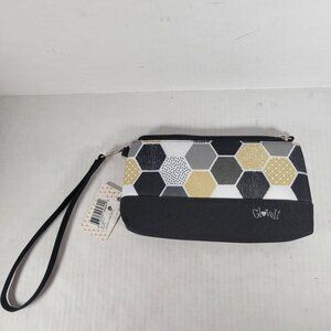 GloveIt Hexagon Abstract Bee Golf Outdoor Workout Athletic Wristlet Clutch Bag
